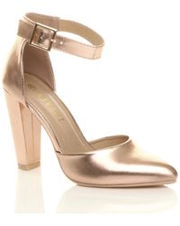 AJVANI - High Block Heel Ankle Strap Pointed Toe Court Shoes - Lyst