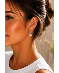 Otis Jaxon London - Square Chunky Sterling Huggie Hoop Earrings - Lyst