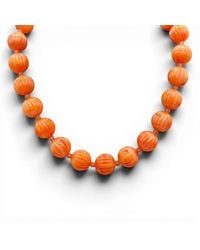 Michael Nash Jewelry - Vicenza Coral Resin Carved Melon Bead Necklace - Lyst