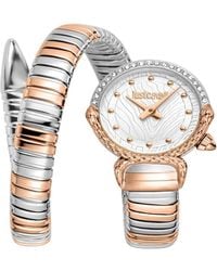 Just Cavalli - Snake Two Tone & Rose Stainless Steel Diamond Watch - Lyst