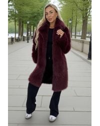 AX Paris - Faux Fur Longline Jacket - Lyst