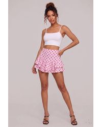 Stylewise - Polka Dot Frill Detail Mini Skort - Lyst