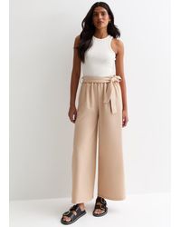 Gini London - Elasticated Wide Leg Tie Detail Trousers - Lyst