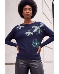 Roman - Sequin Floral Knit Jumper - Lyst