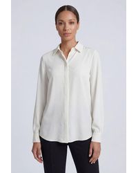 PRINCIPLES - Basic Chiffon Button Down Collared Shirt - Lyst