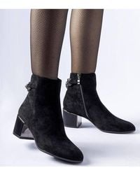 Love Lace - Fenughedu Ankle Heel Boots With Chain Detail & Zip Closure - Lyst
