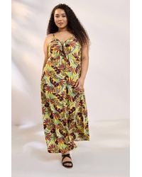 Yours - Tropical Leaf Print Maxi Dress - Lyst