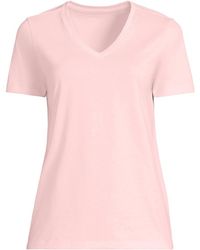 Lands' End - Supima Short Sleeve V-Neck T-Shirt - Lyst