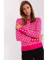 Love Lace - Round Neck Long Sleeve Sweater With Button Cuffs Style 187543 - Lyst