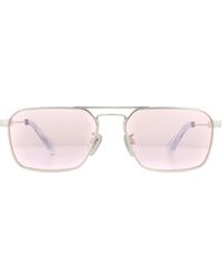 Police - Rectangle Shiny Palladium Pink Sunglasses - Lyst