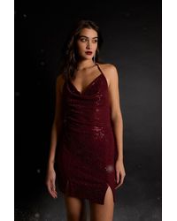 Pink Vanilla - Mirror Sequin Halter Crop Top - Lyst
