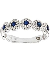 Jewelco London - 9Ct Diamond Sapphire Bubble Halo Eternity Ring - Lyst