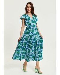 Liquorish - Floral Maxi Wrap Dress - Lyst