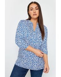 Yours - Printed Pintuck Blouse - Lyst