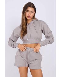 Stylewise - Fleeced Zip Up Hoodie - Lyst