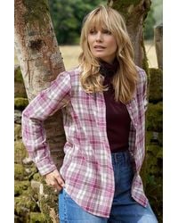 Lands' End - Long Sleeve Flannel Boyfriend Shirt - Lyst