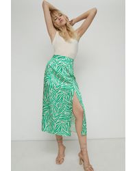 Warehouse - Petite Midi Skirt In Zebra Print - Lyst