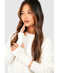 Boohoo - Cable Knit Arm Warmers - Lyst