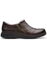 Clarks - Certina Pure Dark Leather Slip Ons - Lyst