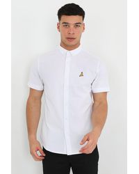 Brave Soul - 'nero' Oxford Cotton Short Sleeve Shirt - Lyst