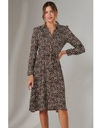 Jolie Moi - Susan Long Sleeve Shirt Dress - Lyst