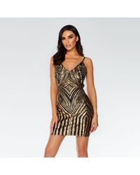 towie black sequin fringe bodycon dress