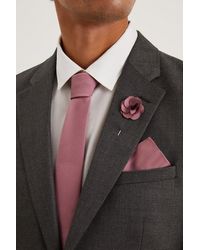 Burton - Slim Rose Pink Tie And Pocket Square Set - Lyst