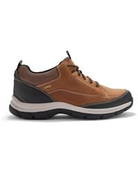 Clarks - Spypath Lo Gore-Tex Dark Tan Leather Trainers, Walking - Lyst