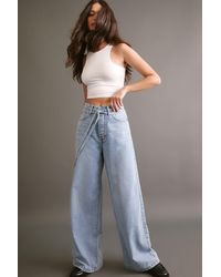 Nasty Gal - The Belted Wide Leg Jean - Lyst
