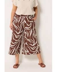 Yours - Abstract Cropped Wide Leg Trousers - Lyst