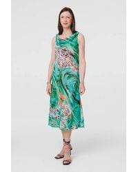 Izabel London - Reversible Printed Sleeveless Midi Dress - Lyst