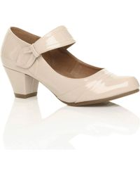 AJVANI - Mid Block Heel Comfort Mary Jane Court Shoes - Lyst