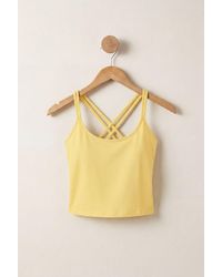 Enorsia - Cotton Stretch Cross Back Crop Cami Tops - Lyst