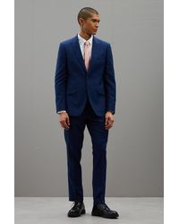 Burton - Slim Fit Blue Texture Suit Jacket - Lyst