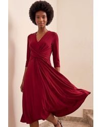 Roman - Stretch Crossover Midi Dress - Lyst