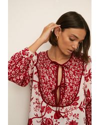 Oasis - Patched Print Detail Blouse - Lyst