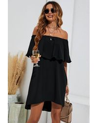 FS Collection - Bardot Frill Off-Shoulder Mini Dress - Lyst