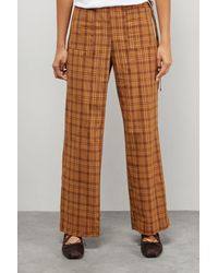 Warehouse - Check Mid Rise Tie Side Pocket Trouser - Lyst