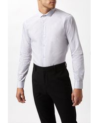 Burton - Grey Skinny Fit Long Sleeve Essential Shirt - Lyst