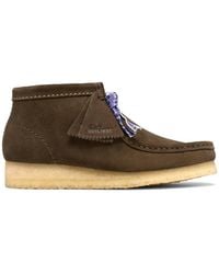 Clarks - Wallabee Boot Dark Suede Ankle Boots, Wallabee, Lace Up - Lyst