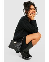 Boohoo - Quilted Oversized Basic Clutch - Lyst