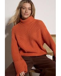 Apricot - Chunky Knit Roll Neck Jumper - Lyst