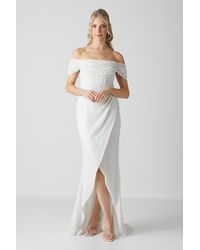 Coast - Draped Bardot Cap Sleeve Wrap Skirt Wedding Dress - Lyst