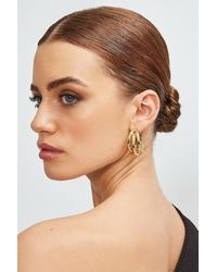 Karen Millen - Gold Plated Layered Hoop Earrings - Lyst