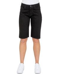 Enzo - Stretch Knee Length Denim Shorts - Lyst