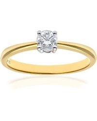 Jewelco London - 18Ct Round 1/4Ct Diamond 4 Claw Solitaire Engagement Ring - Lyst