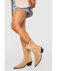 Boohoo - Wide Fit Western Ankle Cowboy Boots - Lyst