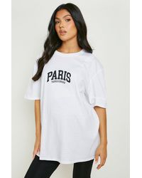 Boohoo - Maternity Paris Printed T-shirt - Lyst