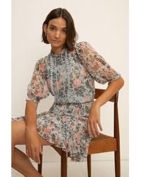 Oasis - Floral Print Tiered Dress - Lyst