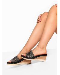 Yours - Extra Wide Fit Diamante Heeled Mules - Lyst